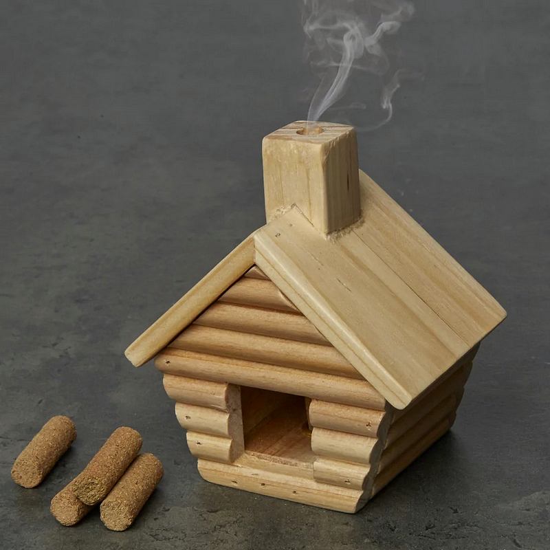 Kikkerland Little Cabin Incense Burner LC01 in use