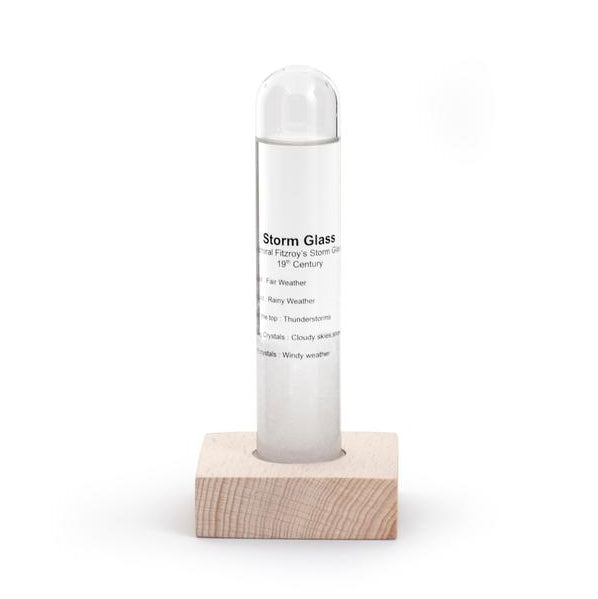 Kikkerland Storm Glass With Beechwood Base ST71