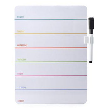 Kikkerland Week Planner Dry Erase Board with pen