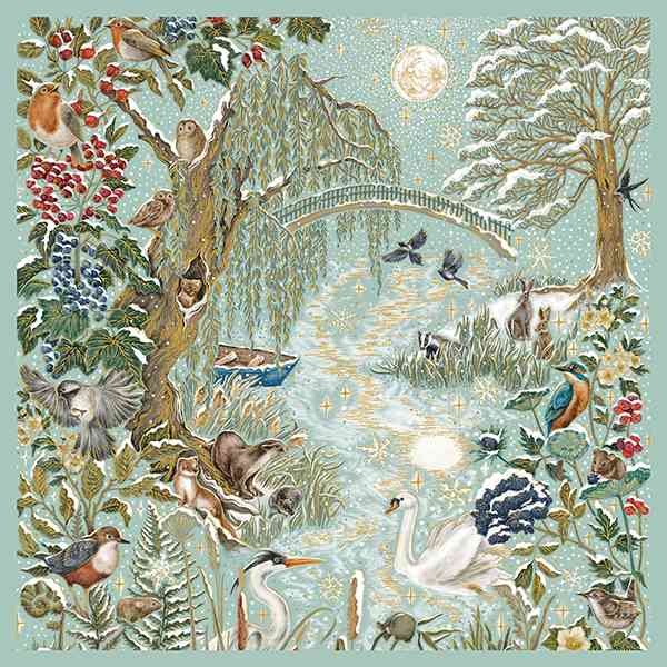 Luxury Christmas Cards Box of 8 - Frosted River