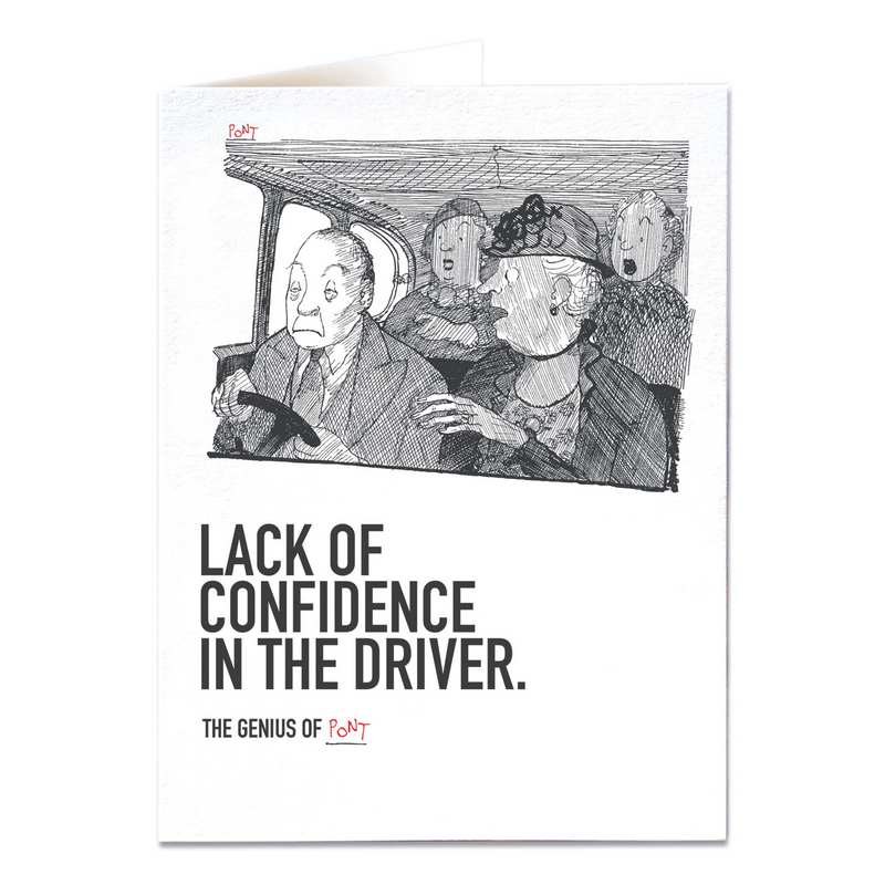 Lack Of Confidence In The Driver Greetings Card QP480