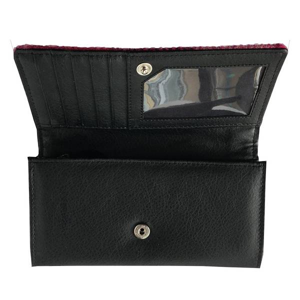 Ladies Envelope Purse in Harris Tweed open