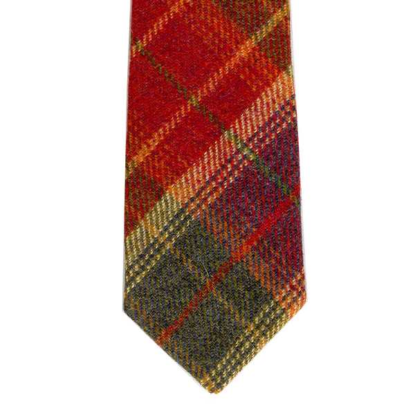 Leather Guild Gents Tie - Glen Red Islay Tweed