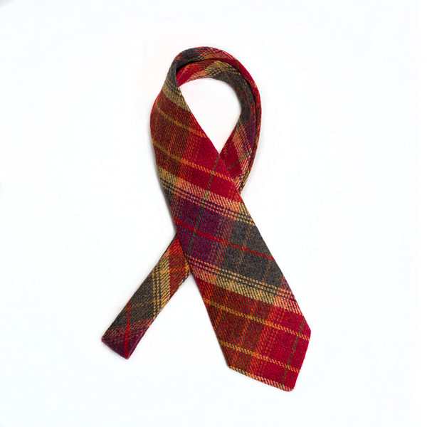 Leather Guild Gents Tie - full picture Red Islay Tweed