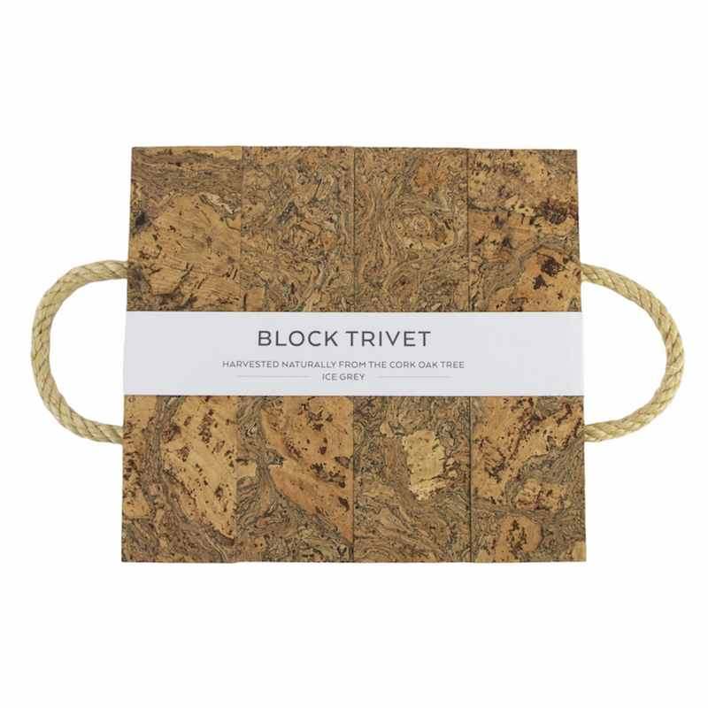 Liga Eco Living Block Cork Trivet with Rope Handles main