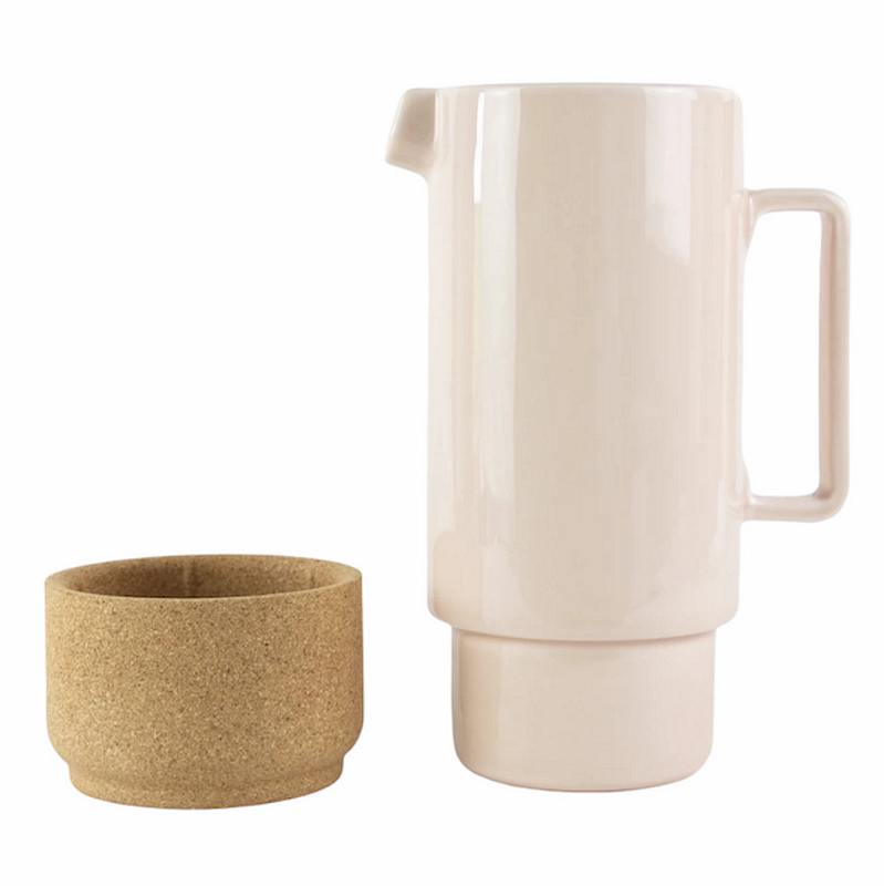 Liga Eco Living Cork Base Rose Pink Tall Jug off base