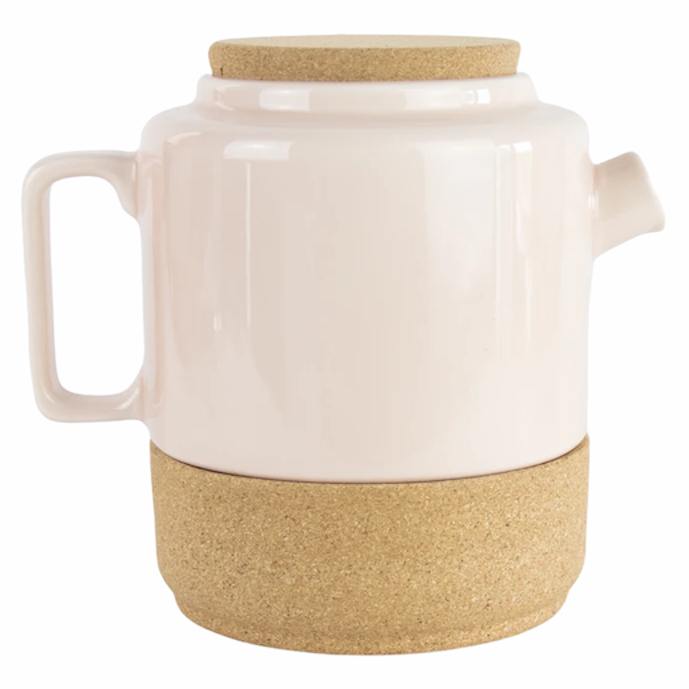 Liga Eco Living Cork Base Rose Pink Teapot main