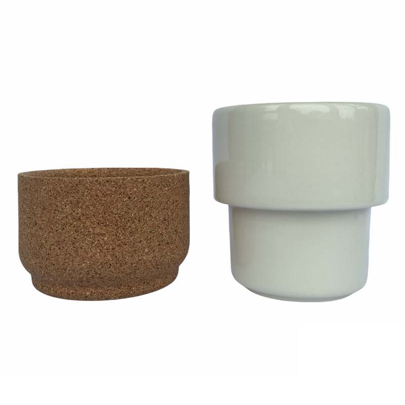 Liga Eco Living Cork Based Ceramic Mug Cream separated