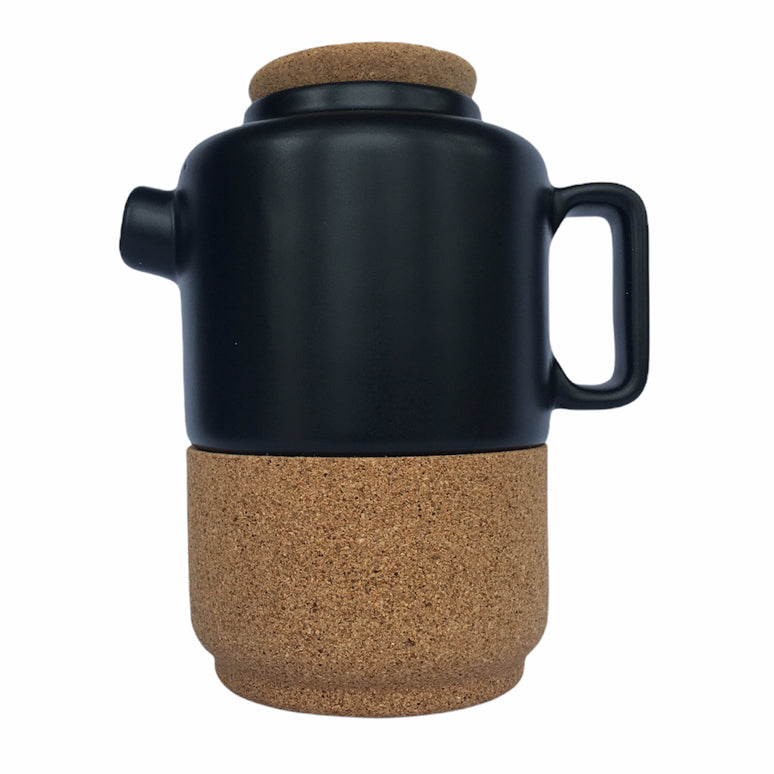 Liga Eco Living Cork Based Ceramic Teapot Black
