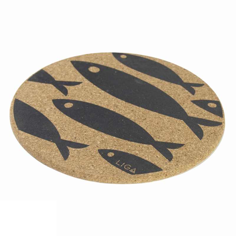 Liga Eco Living Fish Print Cork Placemat angled