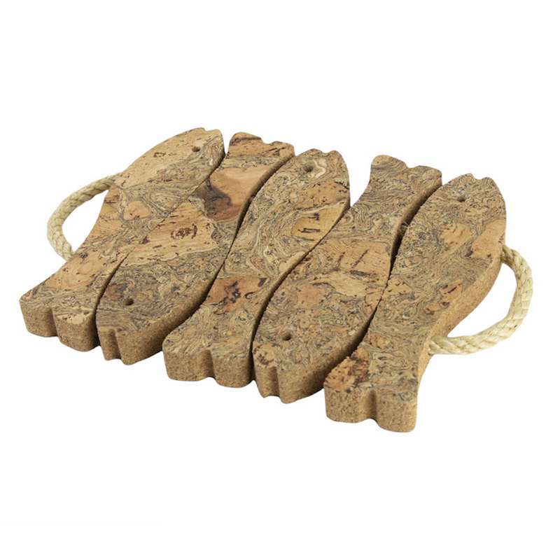 Liga Eco Living Five Fish Cork Trivet angled