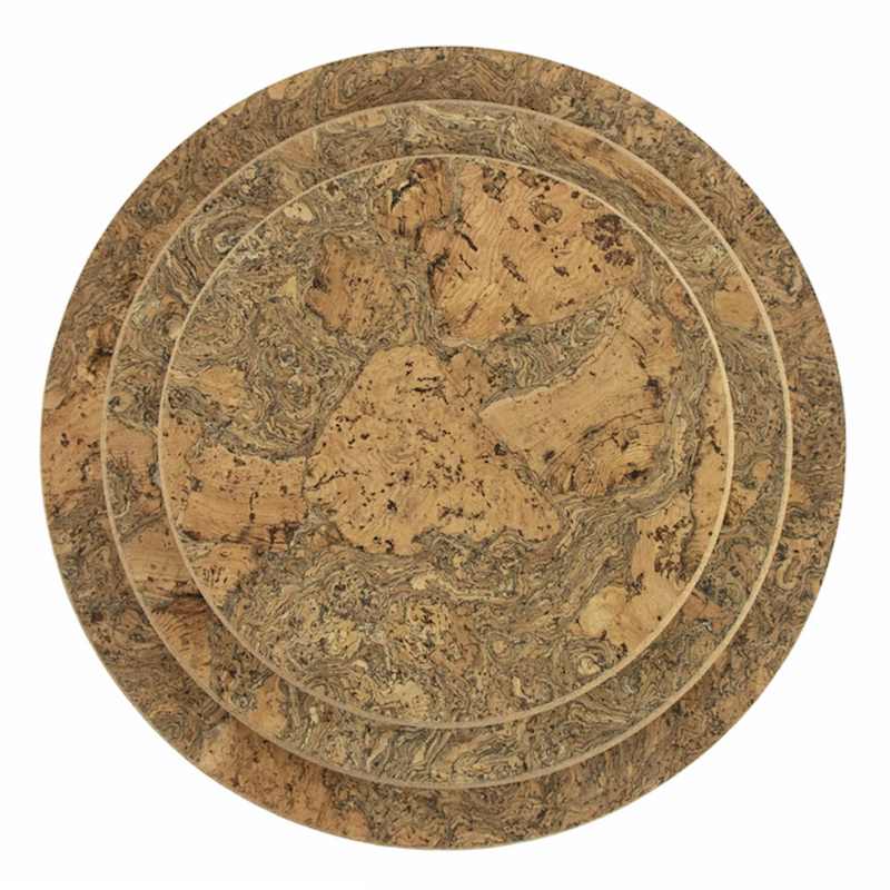 Liga Eco Living Ice Grey Round Cork Trivet Set top