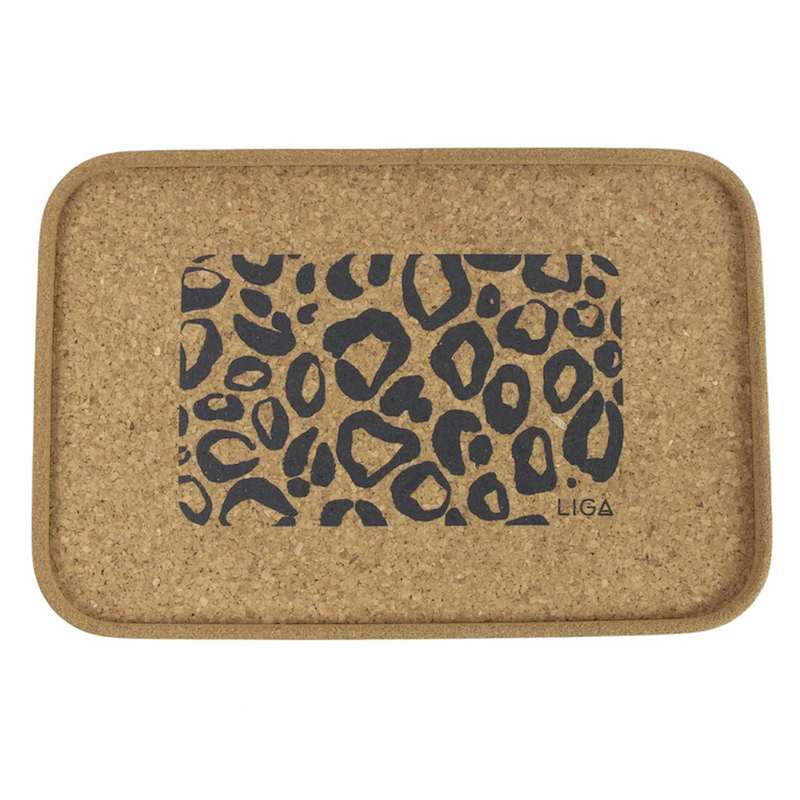 Liga Eco Living Leopard Print Cork Drinks Tray main
