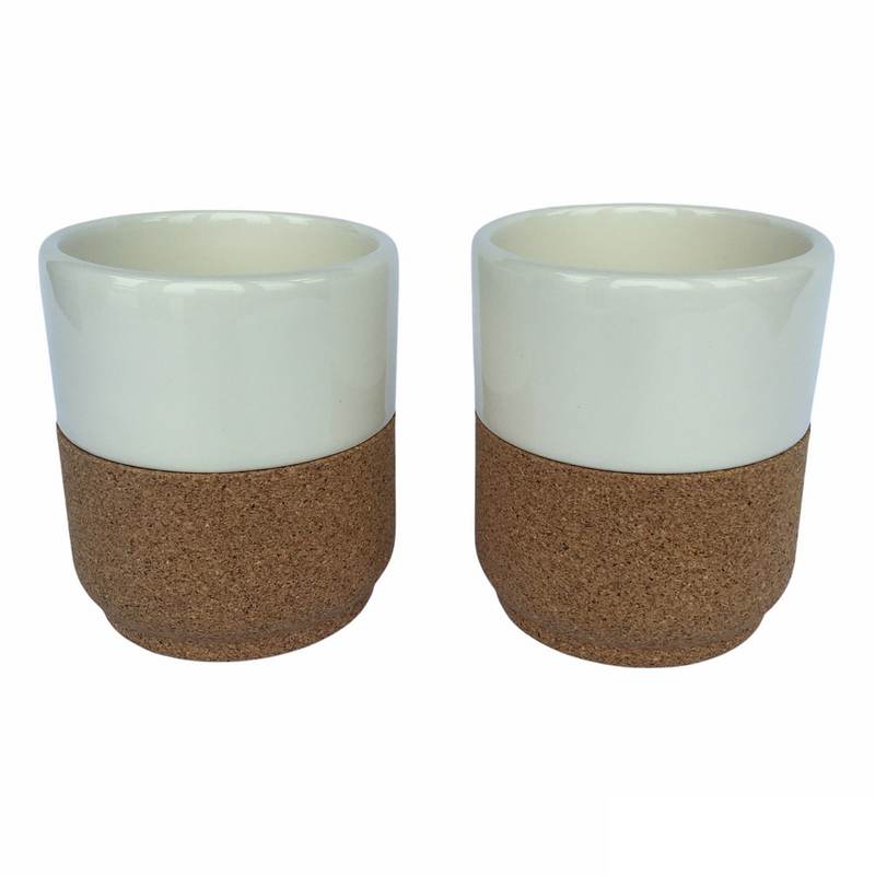 Liga Eco Living Tea For Two Cork Based Ceramic Mug Cream pair