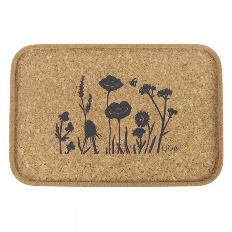 Liga Eco Living Wildflower Print Cork Drinks Tray main