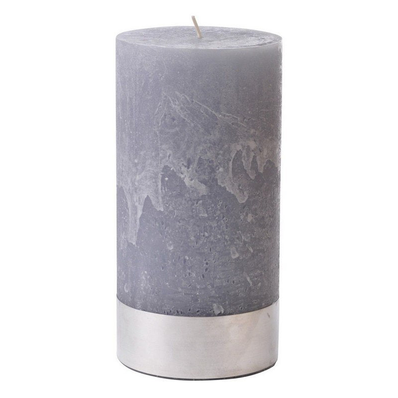 Light Grey Rustica Pillar Candle 10x20cm 700329 front