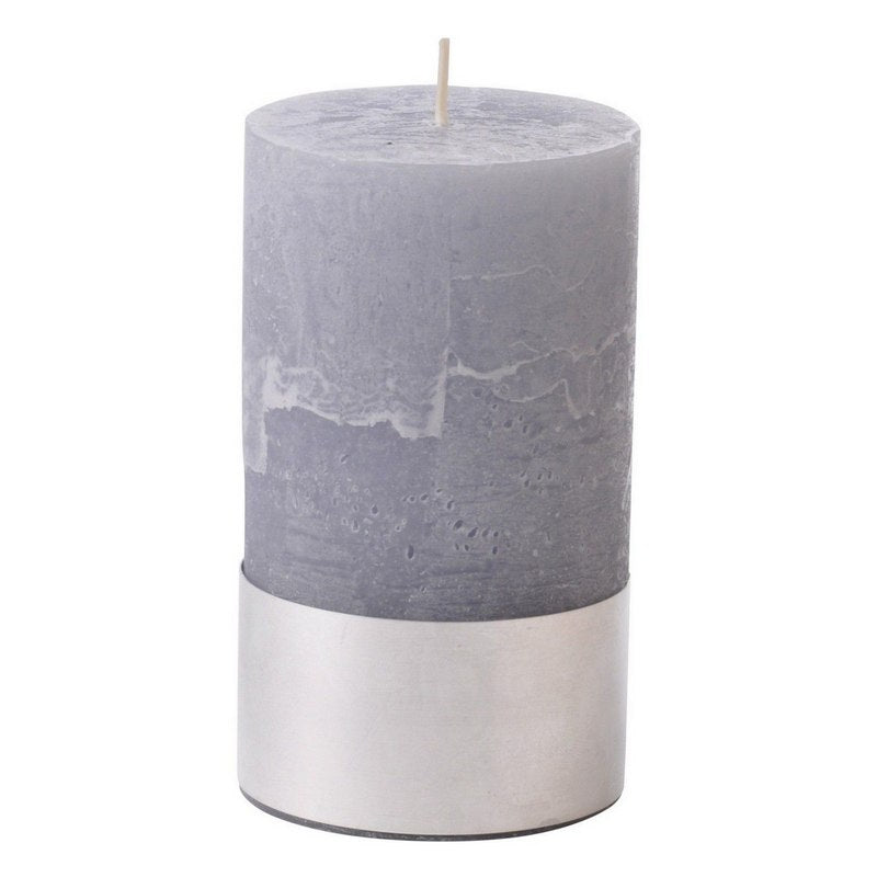 Light Grey Rustica Pillar Candle 7x12cm