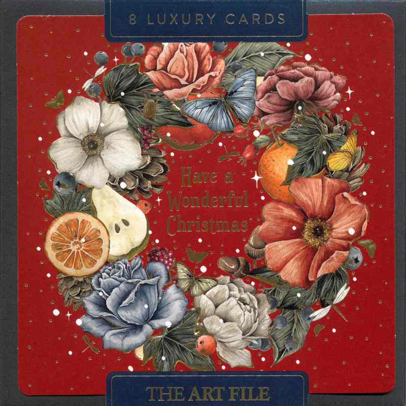 Luxury Christmas Cards Box of 8 Decadence Wreath