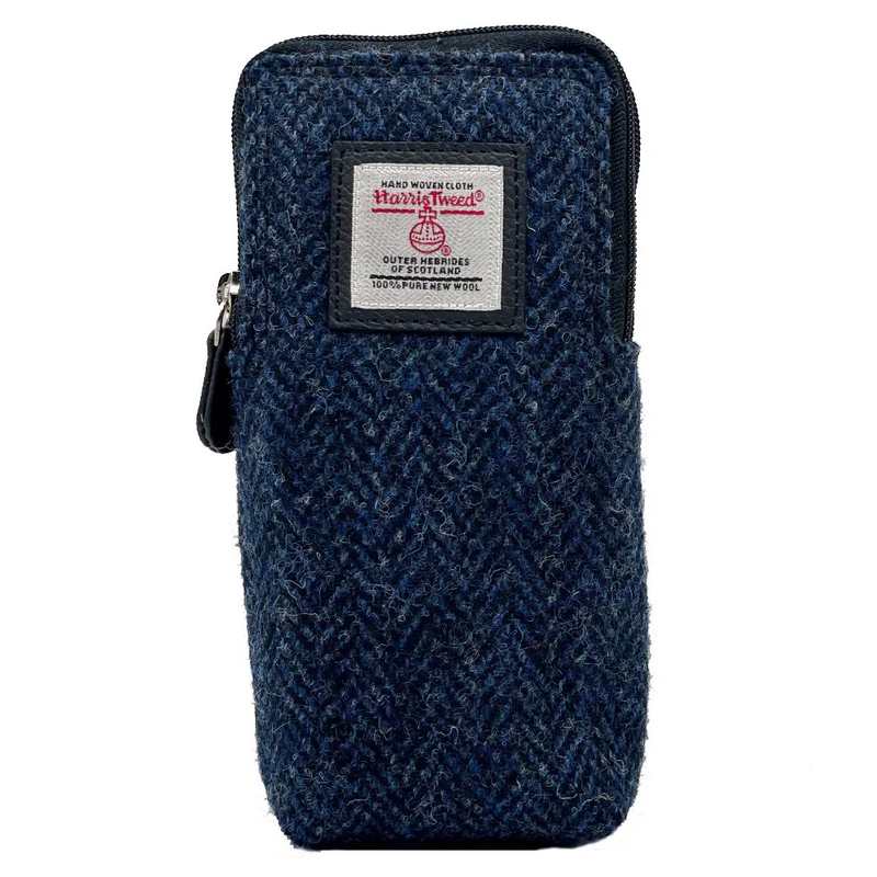 Maccessori Double Glasses Sleeve Blue Harris Tweed CB2205-SP516 front