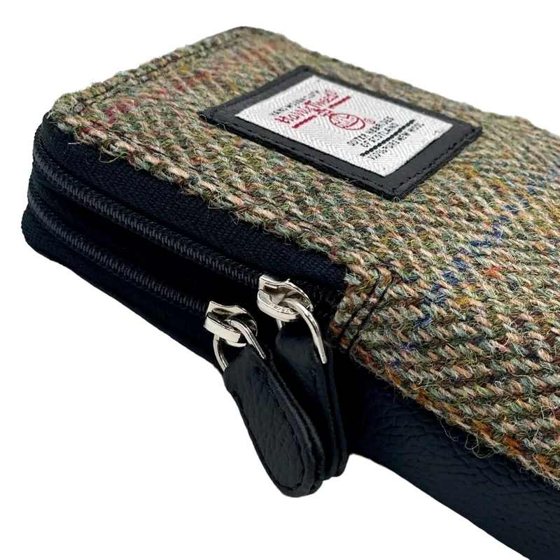 Maccessori Double Glasses Sleeve Country Green Harris Tweed side