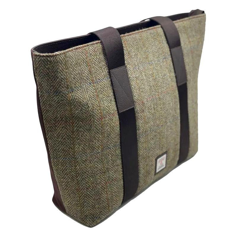 Maccessori Shopper Bag Country Green Harris Tweed side