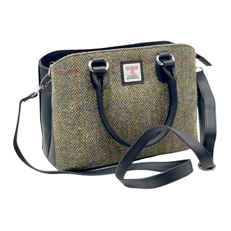 Maccessori Top Handle Bag Country Green Harris Tweed CB2301-C001T with strap