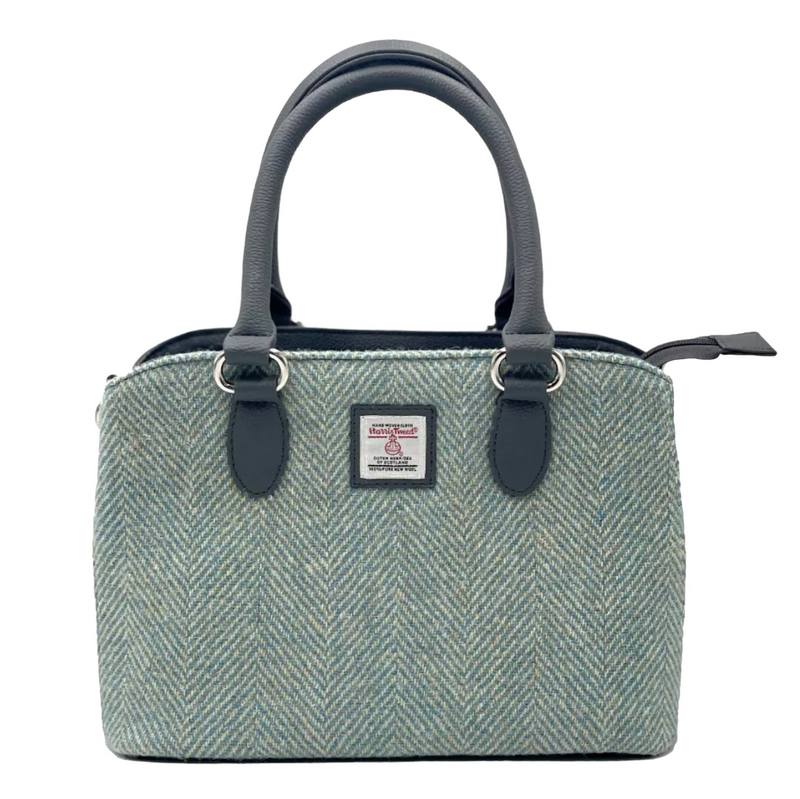 Maccessori Top Handle Bag Turquoise Herringbone Harris Tweed CB2301-1904B2 front
