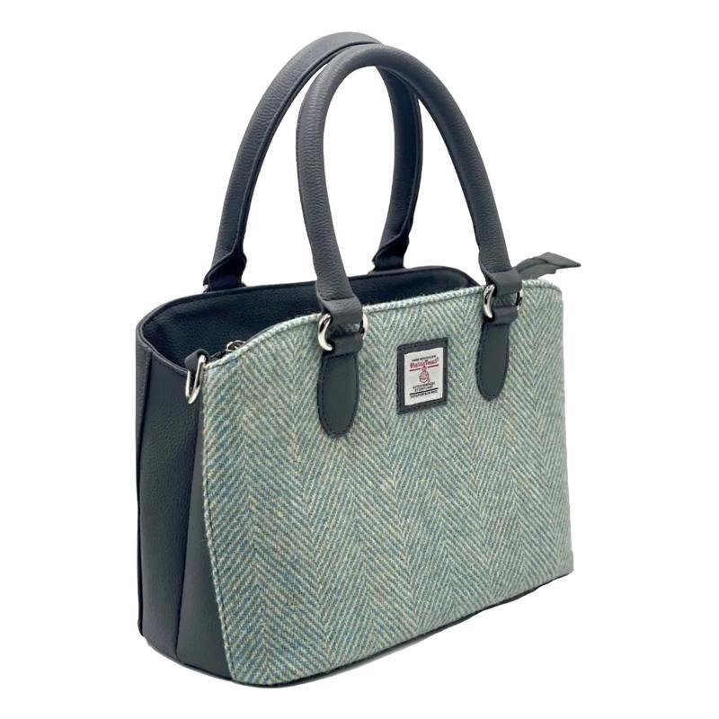 Maccessori Top Handle Bag Turquoise Herringbone Harris Tweed CB2301-1904B2 side
