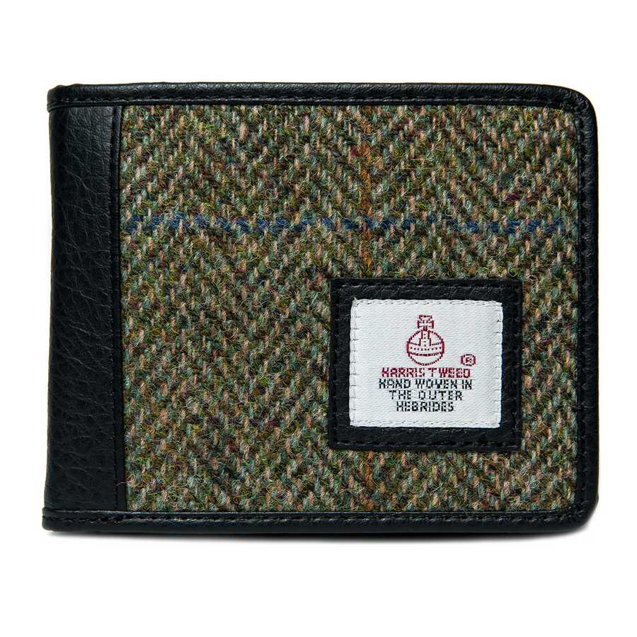 Maccessori Harris Tweed Bifold Wallet Country Green CB2990-C001T front