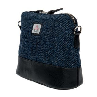 Maccessori Square Shoulder Bag Blue Harris Tweed side