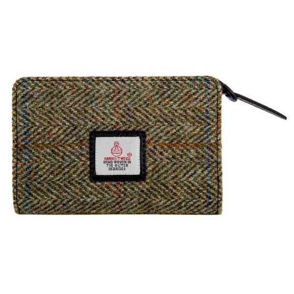 Maccessori Harris Tweed Zip Purse Country Green front