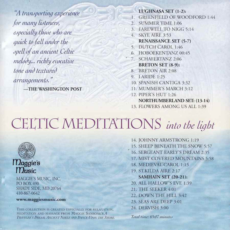 Maggie Sansone - Celtic Meditations Into The Light MM302 back