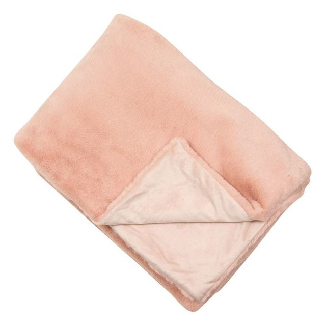Malini Faux Rabbit Fur Throw Blush