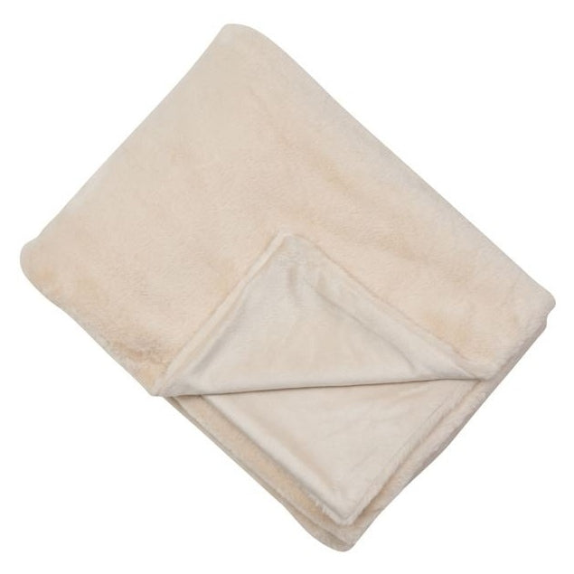 Malini Faux Rabbit Fur Throw Natural