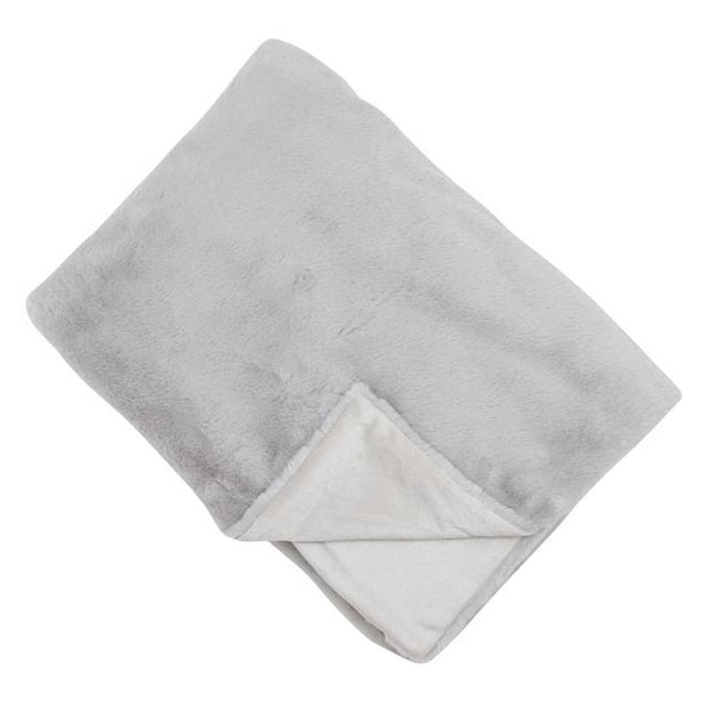 Malini Faux Rabbit Fur Throw Silver