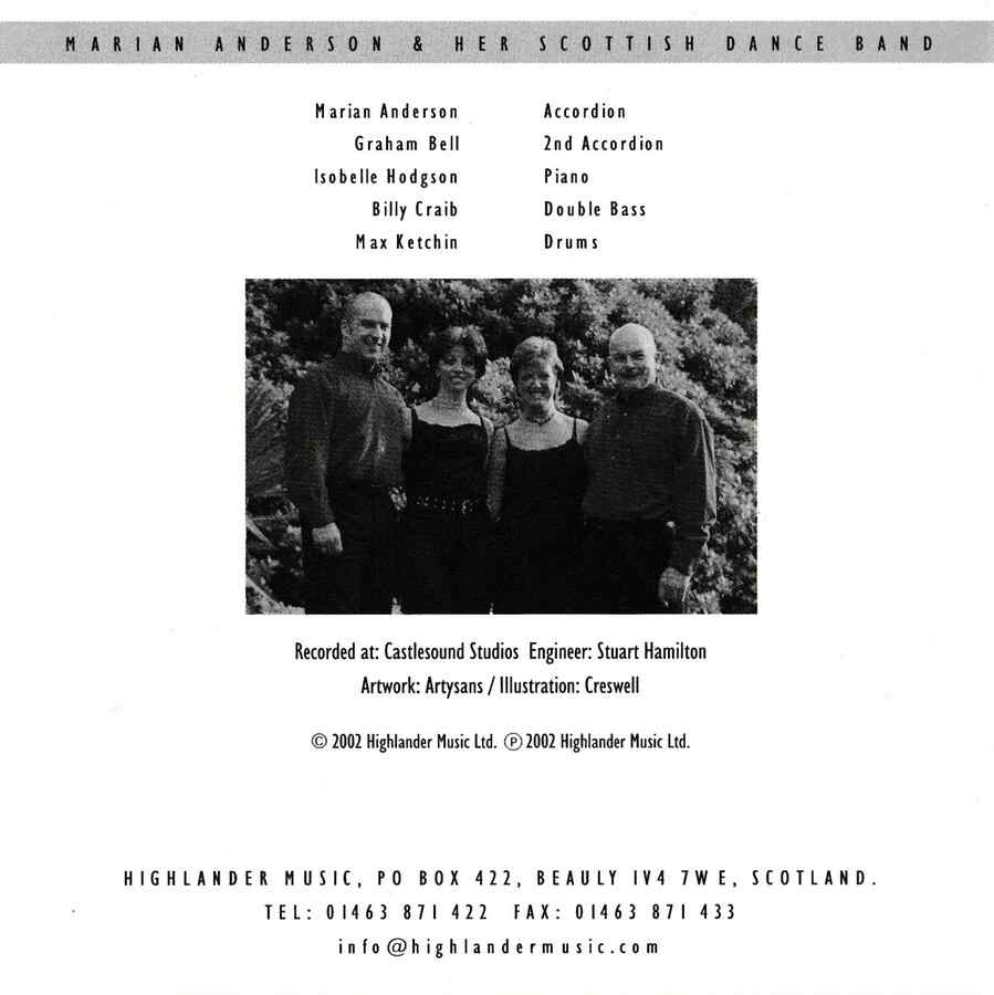 Marian Anderson & Her Scottish Dance Band - Dancers' Choice Volume 1 CD inside booklet