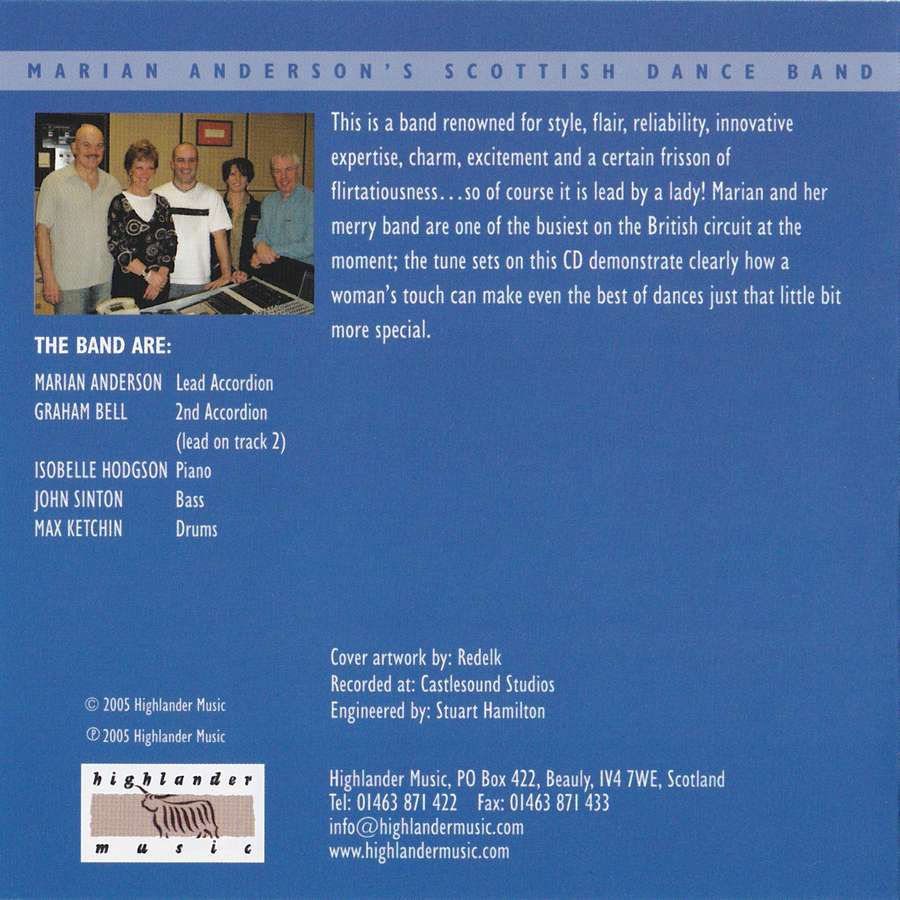 Marian Anderson and Her Scottish Dance Band - Scottish Dances Volume 12 CD booklet back
