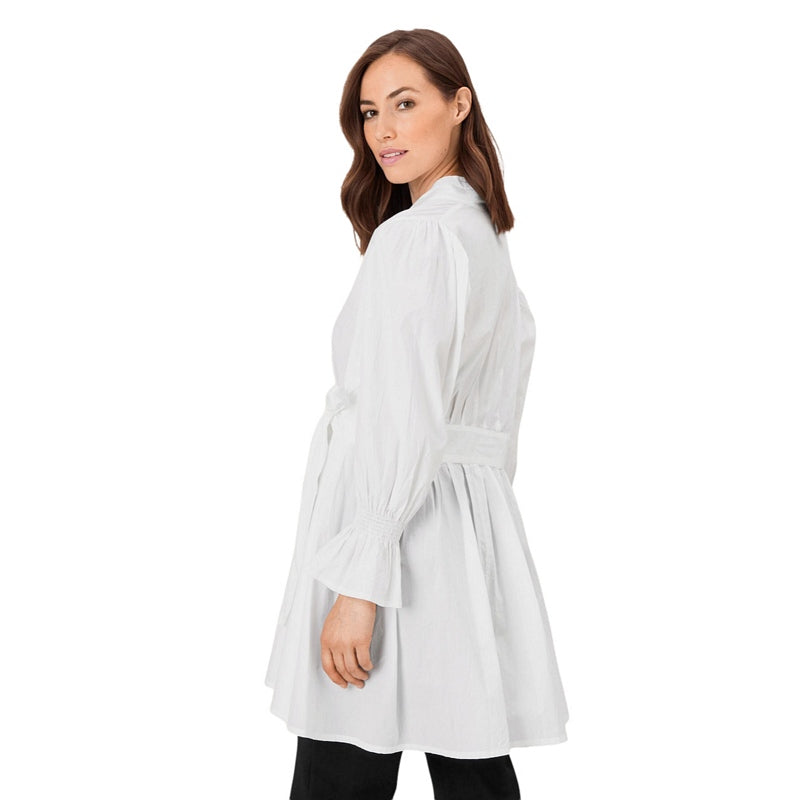 Masai Clothing Julia Jacket in White Cotton 1006020-1000S on model back