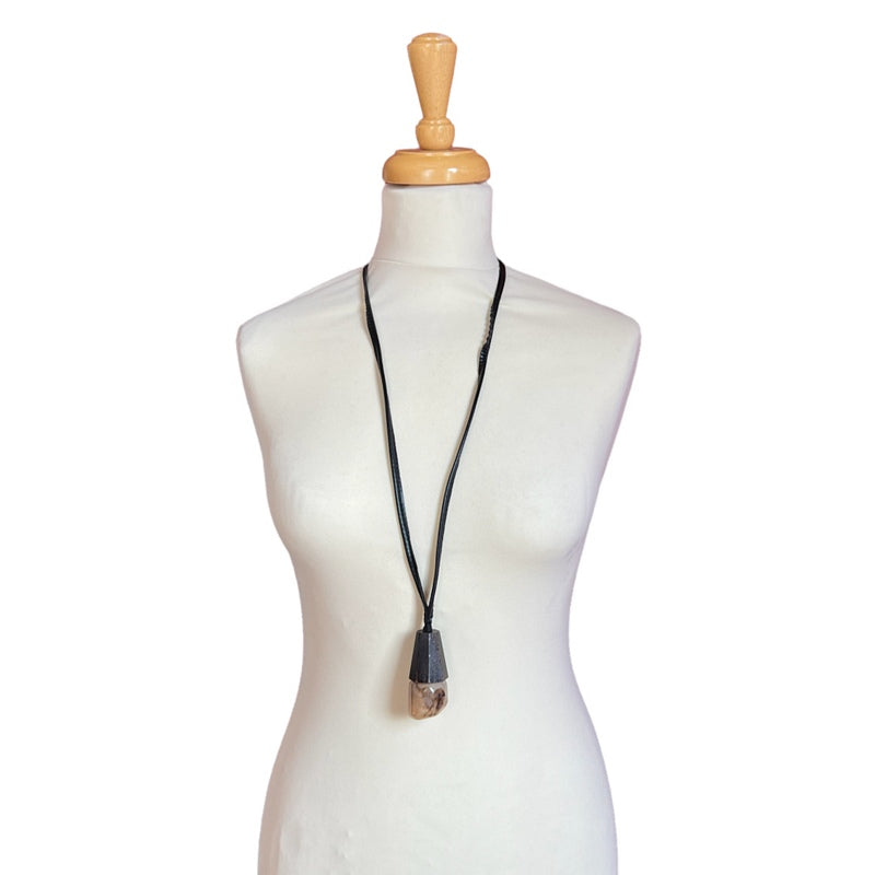 Masai Clothing Ritt Necklace in Coffee Bean 1006160-4053P on mannequin