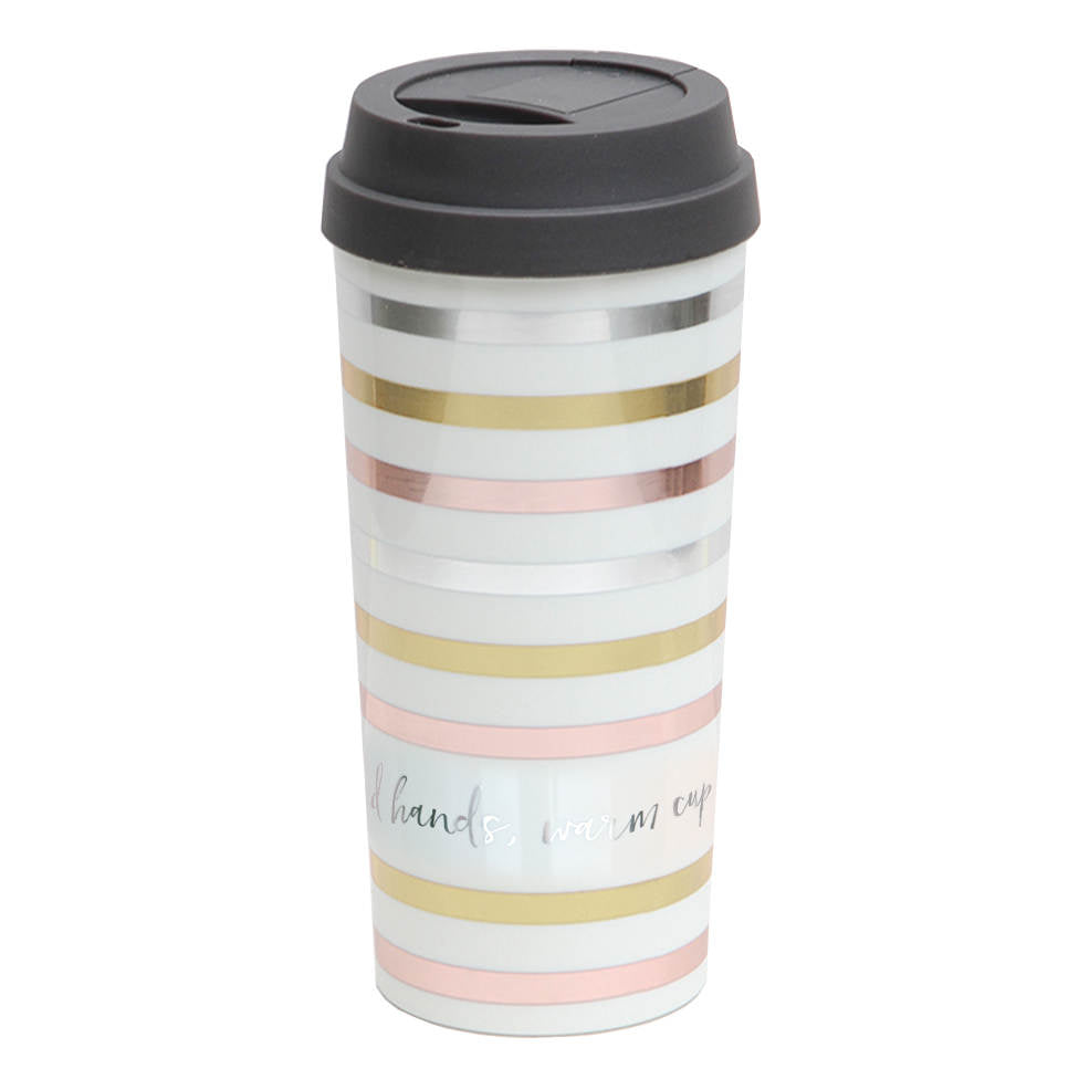 Metallic Stripe Thermal Travel Mug THM006