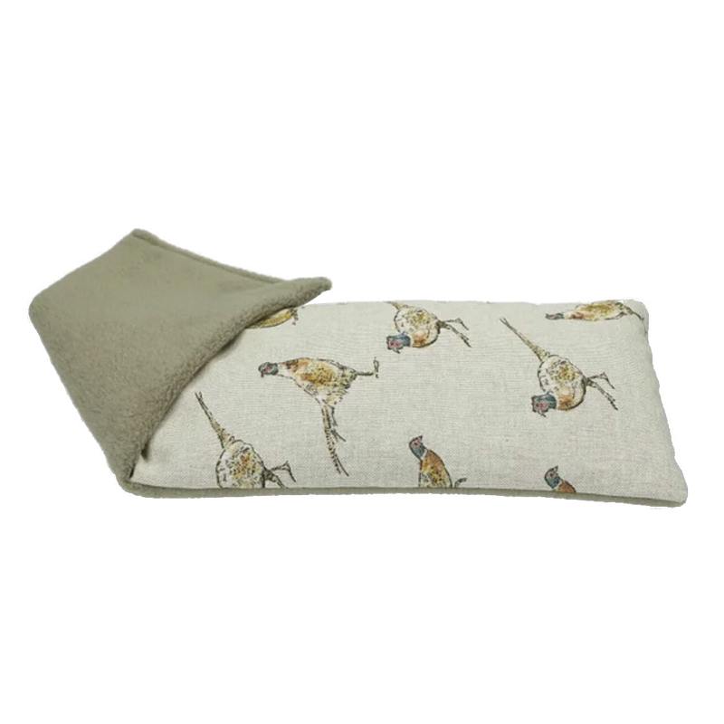 Microwavable Wheatbag Lavender Scented Pheasant Print folded