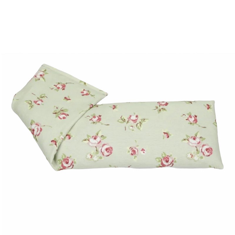 Microwavable Wheatbag Unscented Rosebud Print Green folded