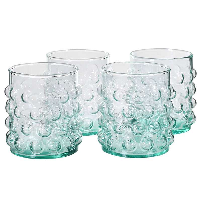 Mint Green Bubble Glass Tumblers JK125