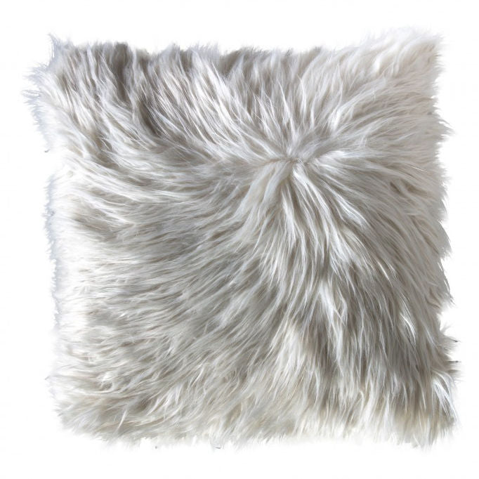 Mongolian Faux Fur Cushion in Cream main