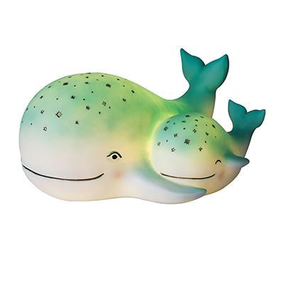 Mother & Baby Whale LED Lamp lit