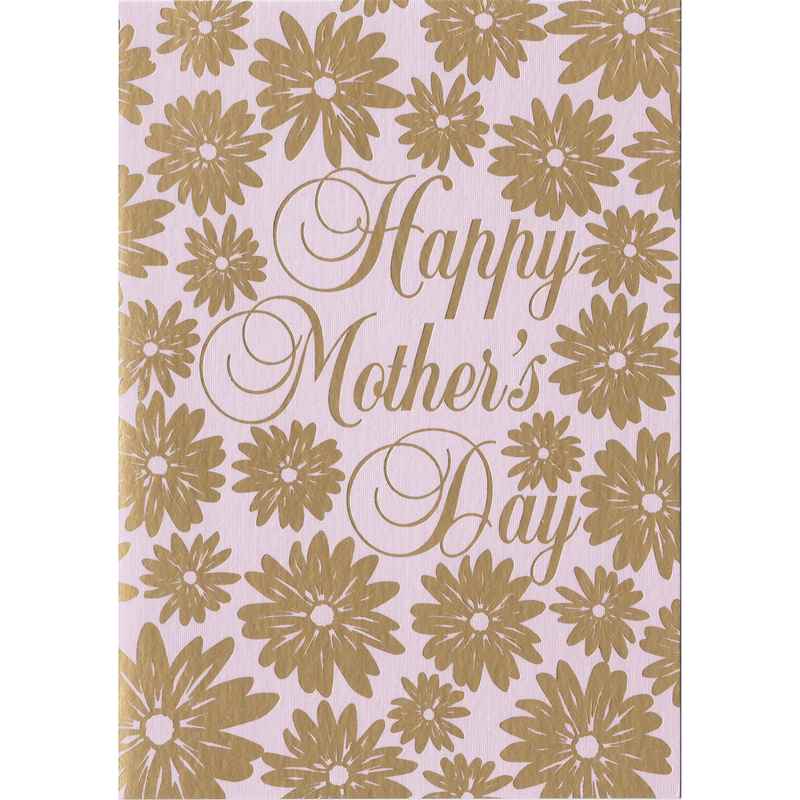 Mother's Day Card - Happy Mother's Day Gold flowers