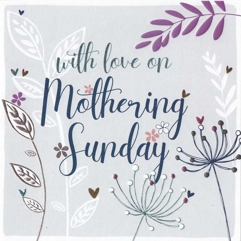 Mother's Day Card - With Love On Mothering Sunday