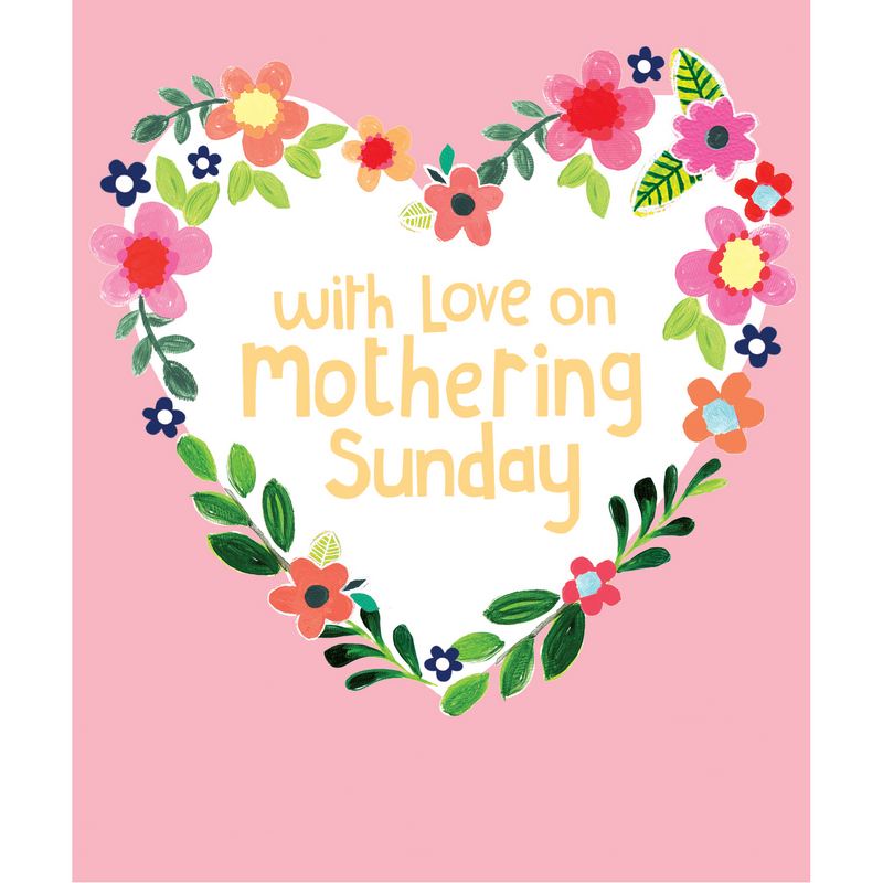 Mother's Day Card With Love On Mothering Sunday HDS20 front