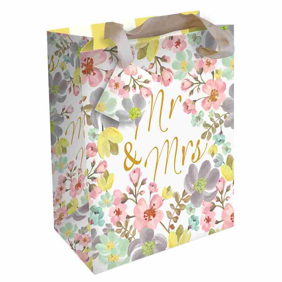 Mr and Mrs Floral Gift Bag