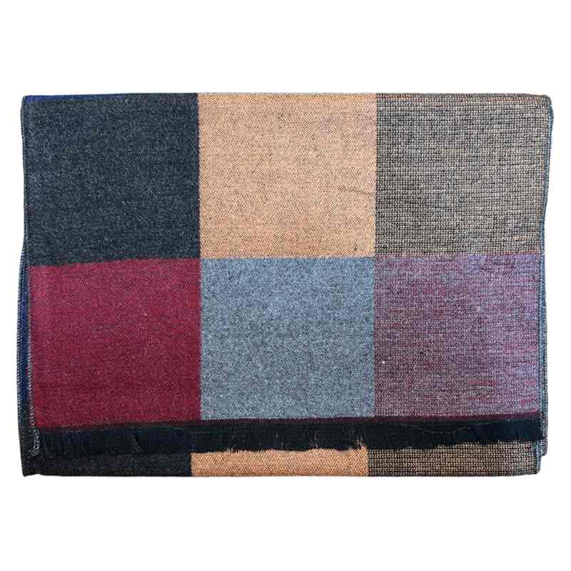 Multi-coloured Square Pattern Mens Bamboo Scarf SP726 folded